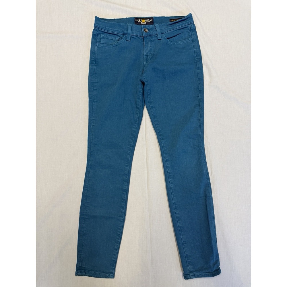 Lucky Brand Charlie Skinny Ankle Jeans Satin Peacock TW11609 Womens 4/27